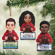 Personalized New Driver 2D Acrylic Ornament – Custom Name License Plate Christmas Gift