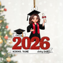 Personalized Class of 2026 Graduation 2D Acrylic Ornament – Custom Name Christmas Gift